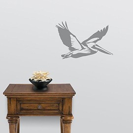 Express Yourself Products Flying Pelican Wall Decal (Med Grey - Facing as Shown - XL) - Bird Collection