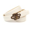 Anthoni Crown Women's Leather Belt, White