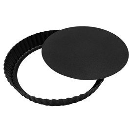 Namvo Quiche Dish 20cm, Quiche Pan and Tart Tin Set, Non Stick Carbon Steel Baking Pastry Dish with Removable Base, Fluted Round Deep Quiche Dish