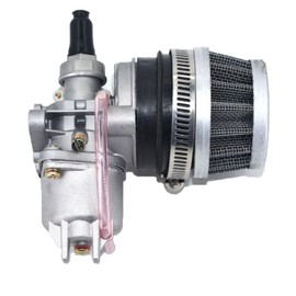 Viviance Carburettor Carburettor Carburettor + Steel 44 mm Air Filter + Stack Compatible with 47cc 49cc Mini Moto Dirt Pocket Bike ATV Quad Go Kart Minimoto - Silver Filter
