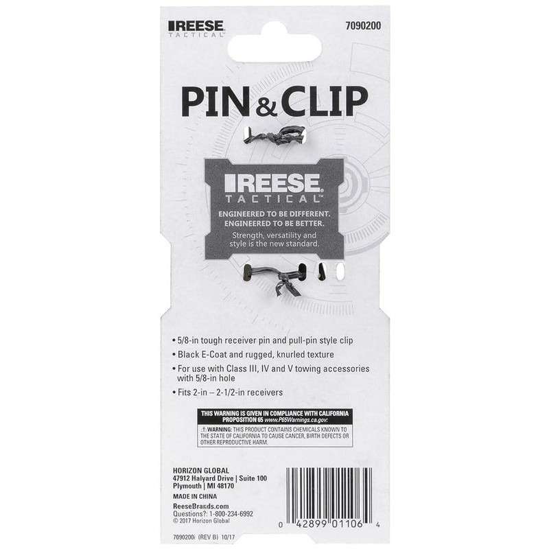 REESE Black Tactical E-Coat Pin and Clip