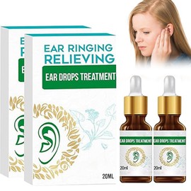 Boxiatil Ohrenwäsche, 2pcs Ear Ringing Treatment Oil, Öl zur Behandlung von Ohrgeräuschen Tinnitus Ohrentropfen, Ohrensausen Linderung Ohrentropfen natürliches Ohrpflegeöl