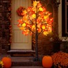 4 Feet Prelit Fall Maple Tree Thanksgiving Decorations with 60