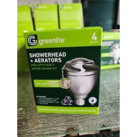 Greenlite New-Low-Flow Shower Head Water-Saving Fixed in Silver Greenlite Aerators 1.5 GPM