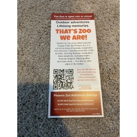 Phoenix Zoo PHOENIX Arizona Center Natural Conservation Flyer Brochure