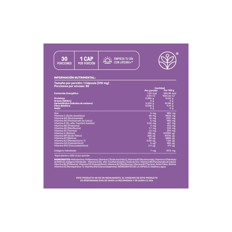 Life 360 Woman Blend Multivitamínico Mujer Colágeno Cápsulas