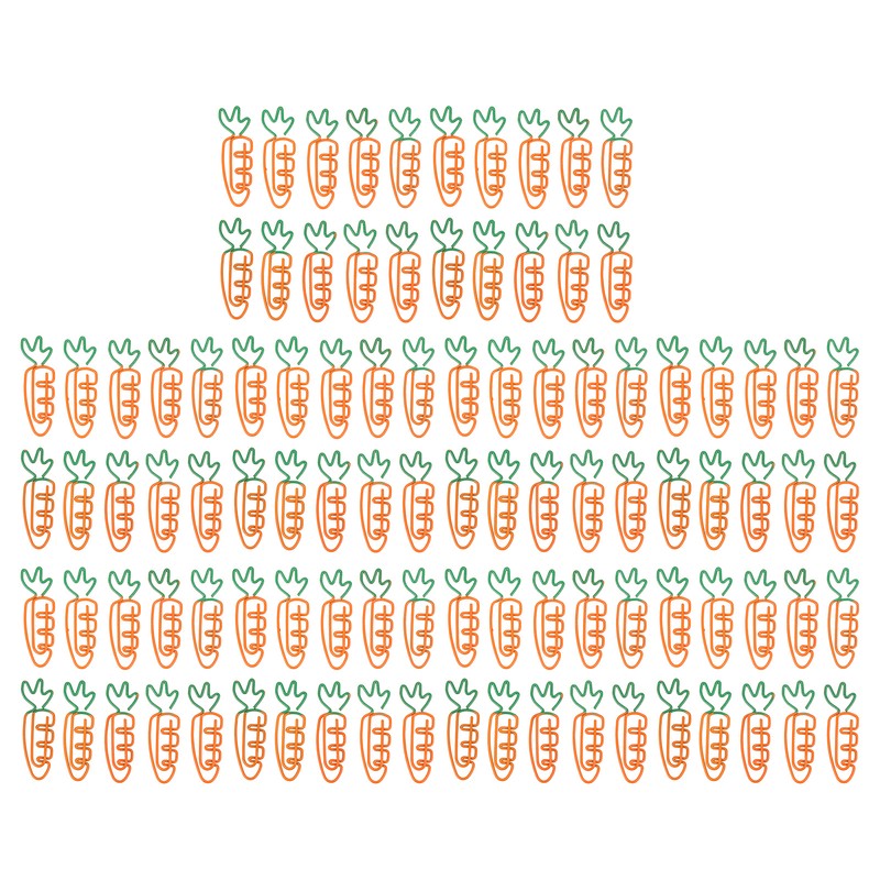 100Pcs Carrot Paper Clips Carrot Style Electroplated Metal Nonslip Rustproof