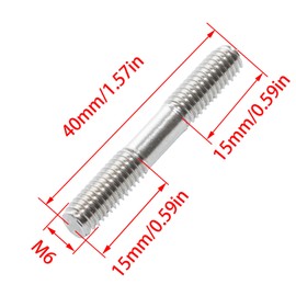 Pocoxll 5Pcs Double Ended Stud Screws, Stainless Steel Threaded Studs for Strong Connections(M6x40mm)