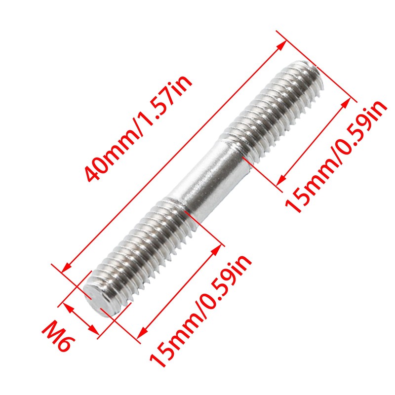 Pocoxll 5Pcs Double Ended Stud Screws, Stainless Steel Threaded Studs