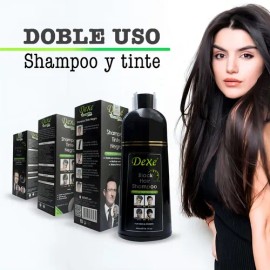 Shampoo Para Canas Con Tinte Para Cabello Color Negro 2 En 1                                                                                          