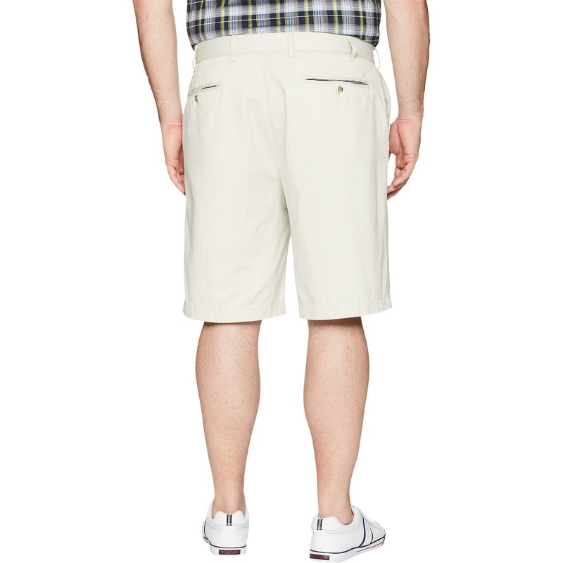 Nautica Mens Cotton Twill Flat Front Chino Shorts, Nautica stone,