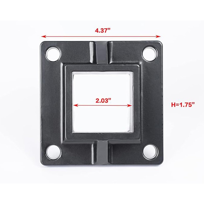 Floor Mount Post Flange for 2" Square Fence Post and