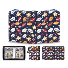 Football Card Binder 400 Pockets - Football Card Binder with Sleeves, Sports Card Binder Collectible Trading Card Albums Organizer Case Fits 400 Cards with 50 Removable Sleeves for Sports Game Cards