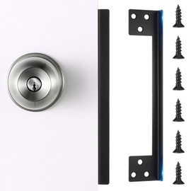 Door Latch Guard, 7” Door Latch Guard Plate, Reinforcement Lock, Outswing Angle Security Protector Shield, DoorKnob/Deadbolt LatchProtector Plate