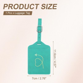 PATIKIL Suitcase Luggage Tags, Lake Blue Heart Leather Name Tags Airplane Bag Accessories Travel Essentials for Flying Hotel Check in Luggage Bags Men Women, 1 Pcs