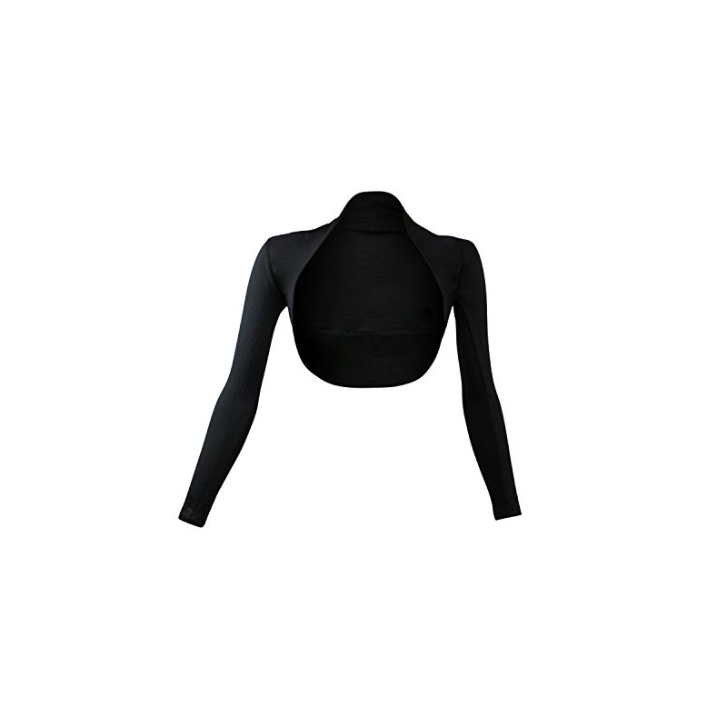 Gloop Women's Bolero Shoulder Jacket Long Sleeves Bolero, black