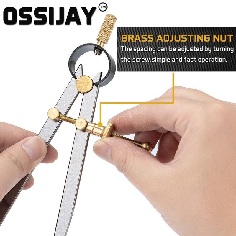 OSSIJAY 2 PCS Adjustable Lockable Spring Wing Divider Calipers, 6