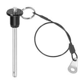 MECCANIXITY Quick Release Pin 1/4 Inch, Ball Locking Pin with Push Button Lanyard Cable 304 Stainless Steel Equipment Mechanical Usable Length 2.36 Inch, Silver