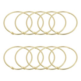 uxcell 48Pcs Shower Curtain Rings, 2.4 Inch Curtain Hooks Rings Rustproof Metal Round Shower Hooks Snap Joint Design for Bathroom Shower Rod, Gold