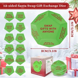Santa Swap Gift Exchange Dice,2026 New-3 * 3in Exchange Gifts Family Game,Stocking Stuffers for Men Women, Anniversary Christmas Birthday Gifts for Men Women, Large Dice Party Gifts for Xmas