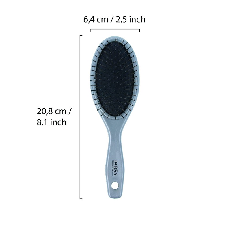 PARSA Beauty Hair Brush Unicolour with Metal Pins Head Massage