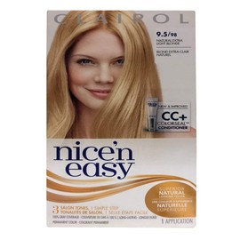 Clairol Nice & Easy Hair Color Treatment #98, Size 1 Kit, Natural Extra Light Neutral Blonde 98, for Normal Hair, Cream, Compostable, Female