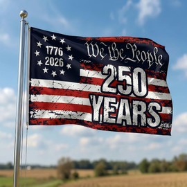 250th Anniversary Flag 3x5 ft - 250 Year Commemorative Flags for Outside - 1776-2026 Garden Flag for Yard Home Decor, Header & Double Stitched
