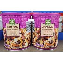 Southern Grove Mixed Nuts Less Than 50% Peanuts with Sea Salt 14.75oz 418g (Two Cans)