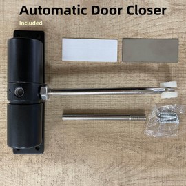 LSDWL Automatic Door Closer,Adjustable Safety Spring Self-Closing Mechanism for Interior,Bedroom Doors (Black)