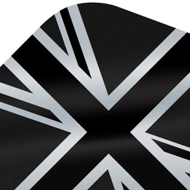 Mission Darts Alliance Flights | Extra Strong Premium UV Flights | Union Jack Standard Shape 150 Micron, Black, 10 Sets of 3 Flights (10XF3133)
