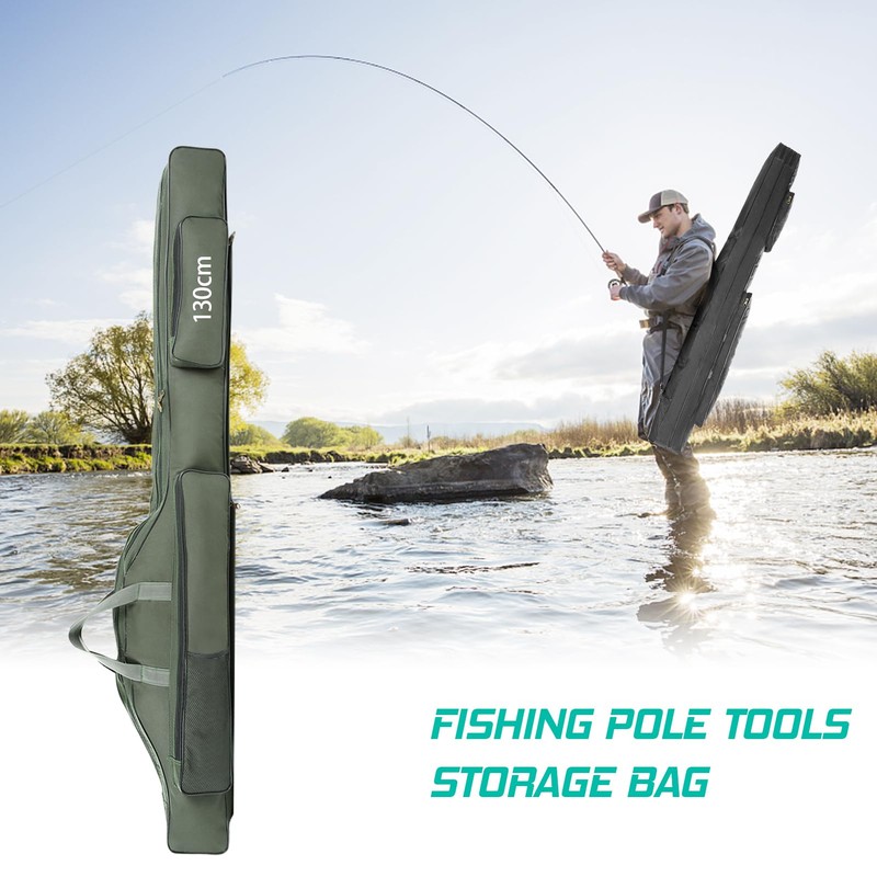 Relaxyee Fishing Rod Case with Fishing Tackle Box Portable Folding