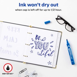 Avery Marks-A-Lot Permanent Markers, Large Desk-Style Size, Chisel Tip, Water and Wear Resistant, 12 Blue Markers (08886)