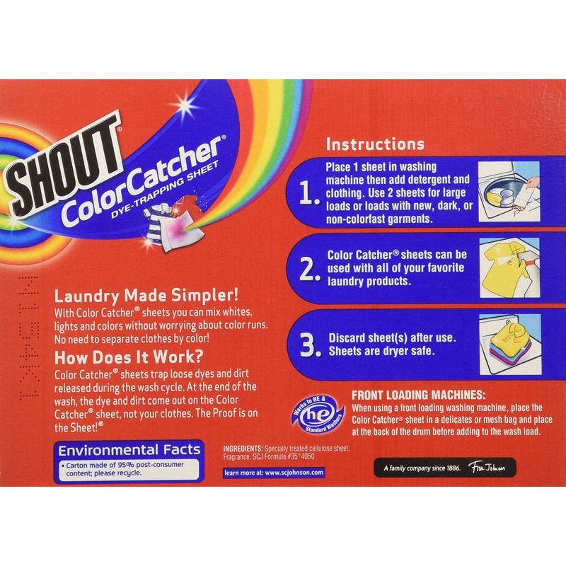 Shout Color Catcher & Washer Sheets-24 ct. (Pack of 5)