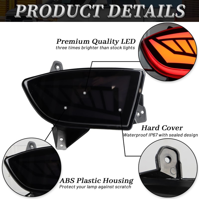 BINQIGOO LED Rear Bumper Reflector Light Fog Tail Lamps Compatible