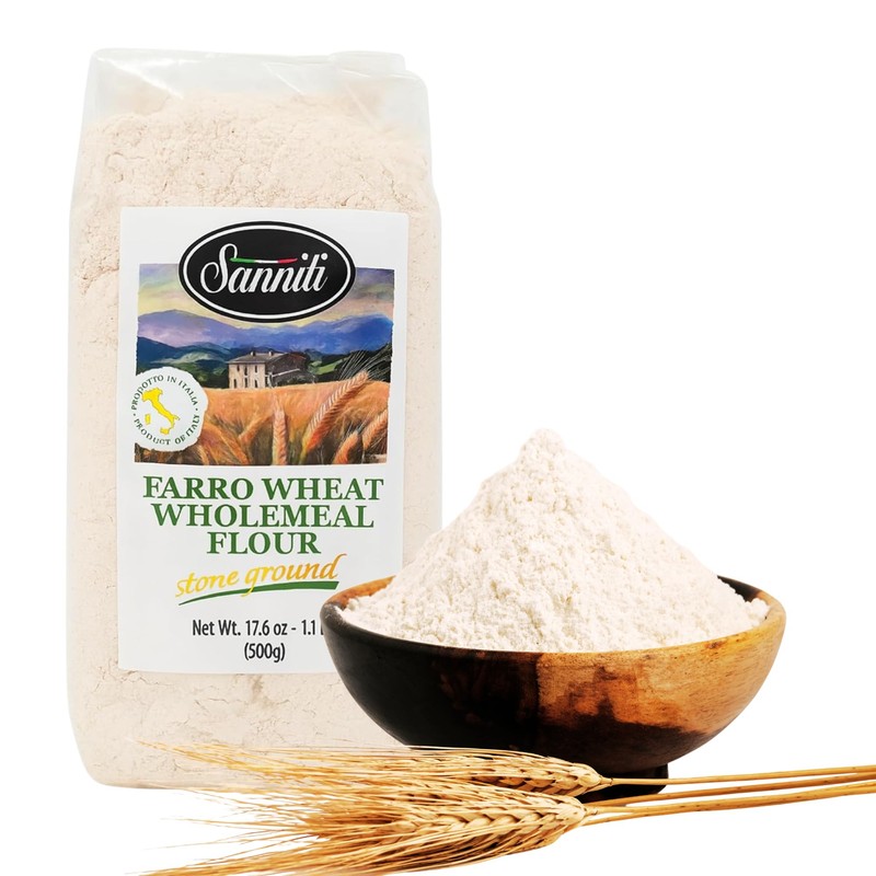 Sanniti Farro Wheat Wholemeal Flour, Stone Ground – 17.6 oz