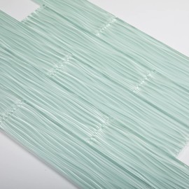 Lovdeco Light Green Water Wave Glass Subway Tile, 3 x 12 Inch, 4 Sq Ft, Backsplash for Bathroom Kitchen Wall, 16-Pack