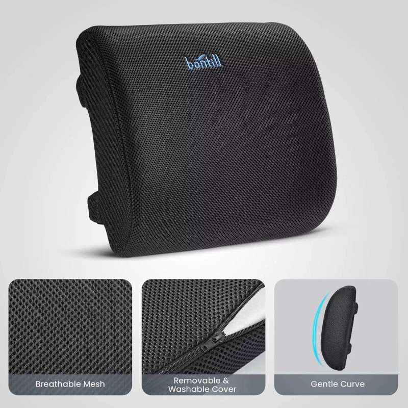 Lumbar Apoyo Volver Almohada Cojin Para Coche Oficina Silla Memoria