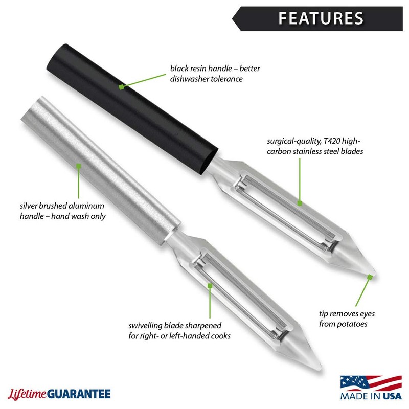 Rada Cutlery Vegetable Peeler Stainless Steel Blade with Aluminum Made
