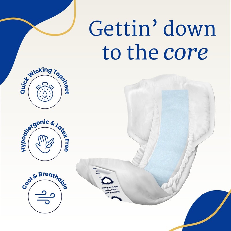 NorthShore DynaDry Supreme Liners Incontinence for Women and Men, Large,