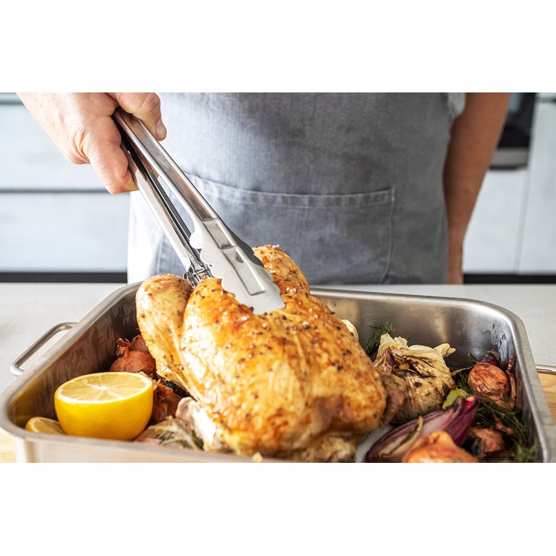 KitchenCraft KCTONGS30 Medium Kitchen Tongs, Stainless Steel, 30cm, Silver