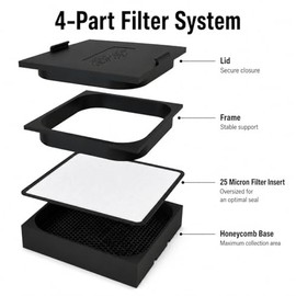 Hazh Vac Small 20 x 5.8 cm - Vacuum Filter Press & Liquid Extractor - Honeycomb Filter System Made of PETG - Includes 25 Micron Nylon Mesh Filter (Large)