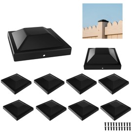 10Pcs Plastic Fence Post Caps,Fits 3.5in x 3.5in Wood Post Cap with Screws,Waterproof &UV Resistant for Wooden Posts,Patio Railing,Cedar Fencing,Mailbox Posts