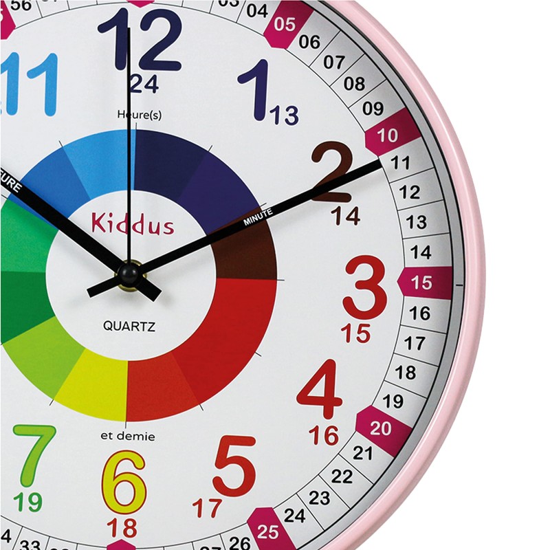 Kiddus Children's Wall Clock Analogue Time Teacher with Time Learning