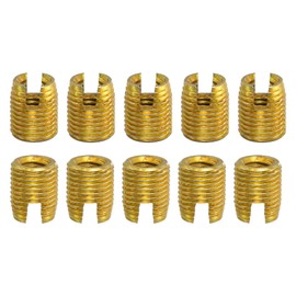sourcing map Self Tapping Threaded Inserts, 15pcs Inner M3-0.5 Outer M5x6 Carbon Steel Slotted Thread Repair Inserts Nuts