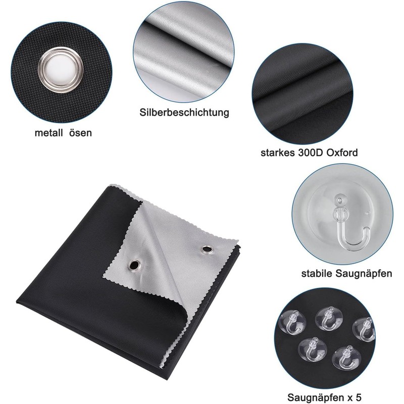 Johgee Roof Window Roller Blind, Thermal Sun Protection, Silver Coating,