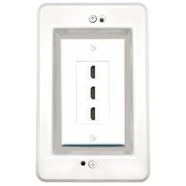 RiteAV in-Wall Cable Management Kit Recessed Outlet 3 HDMI Wall Plate