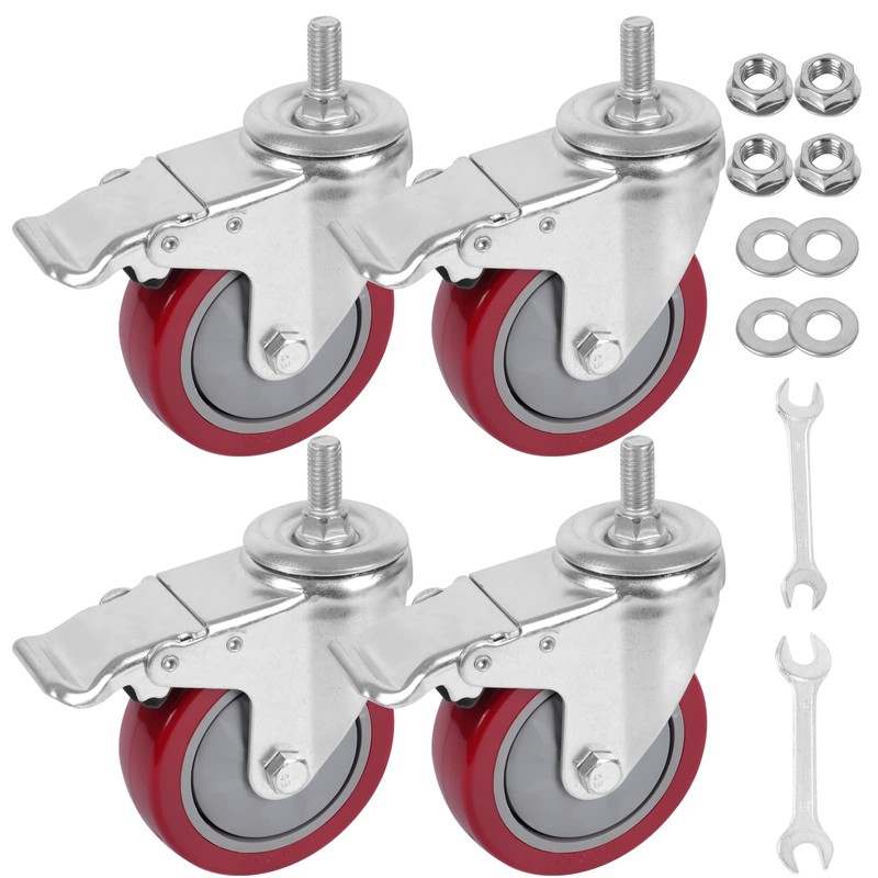 DICASAL 4 Inch Heavy Duty Stem Casters 360 Degree Swivel