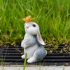 Bunny Outdoor Garden Statues Resin 600mAh Warm Light Rabbit with