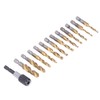 13Pcs/Set Combination Drill Tap High Speed Steel Titanium Plated Hex