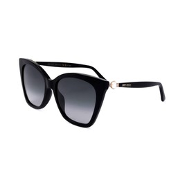JIMMY CHOO RUA/G/S Black Silver/Dark Grey Shaded 56/18/145 women Sunglasses